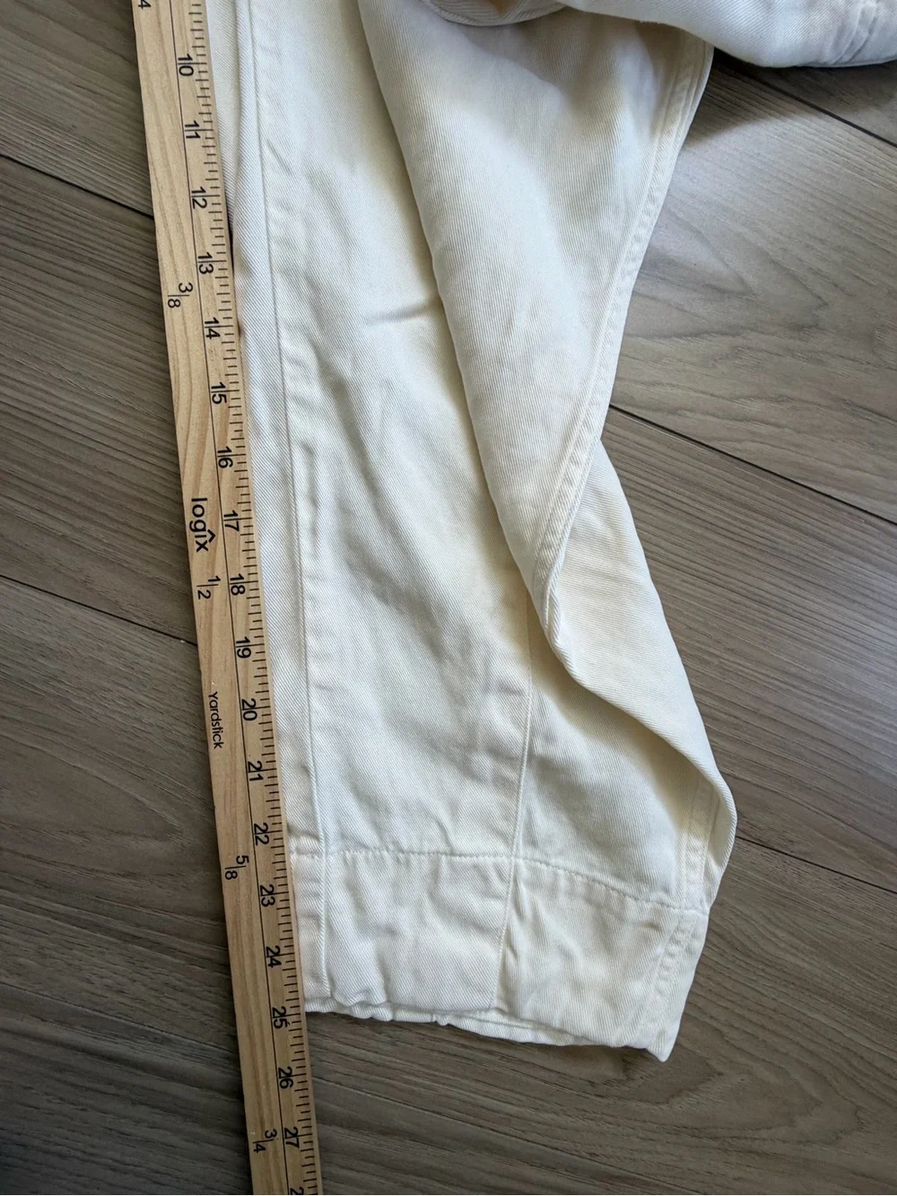 Everlane Carpenter Cropped Cream High-Rise Buttersoft Tencel Pants Tapered Leg 6 - Picture 7 of 9